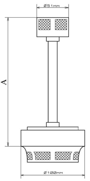 Рис.1. Чертеж извещателя СП-2.2
