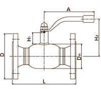 Чертеж крана шарового BROEN Ballomax DN 65-200