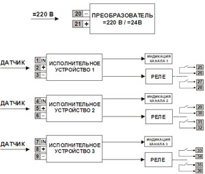  Рис.2. - Блок-схема электронного реле (исполнение 2)